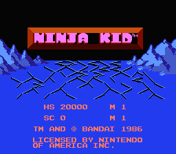 Ninja Kid title screenshot